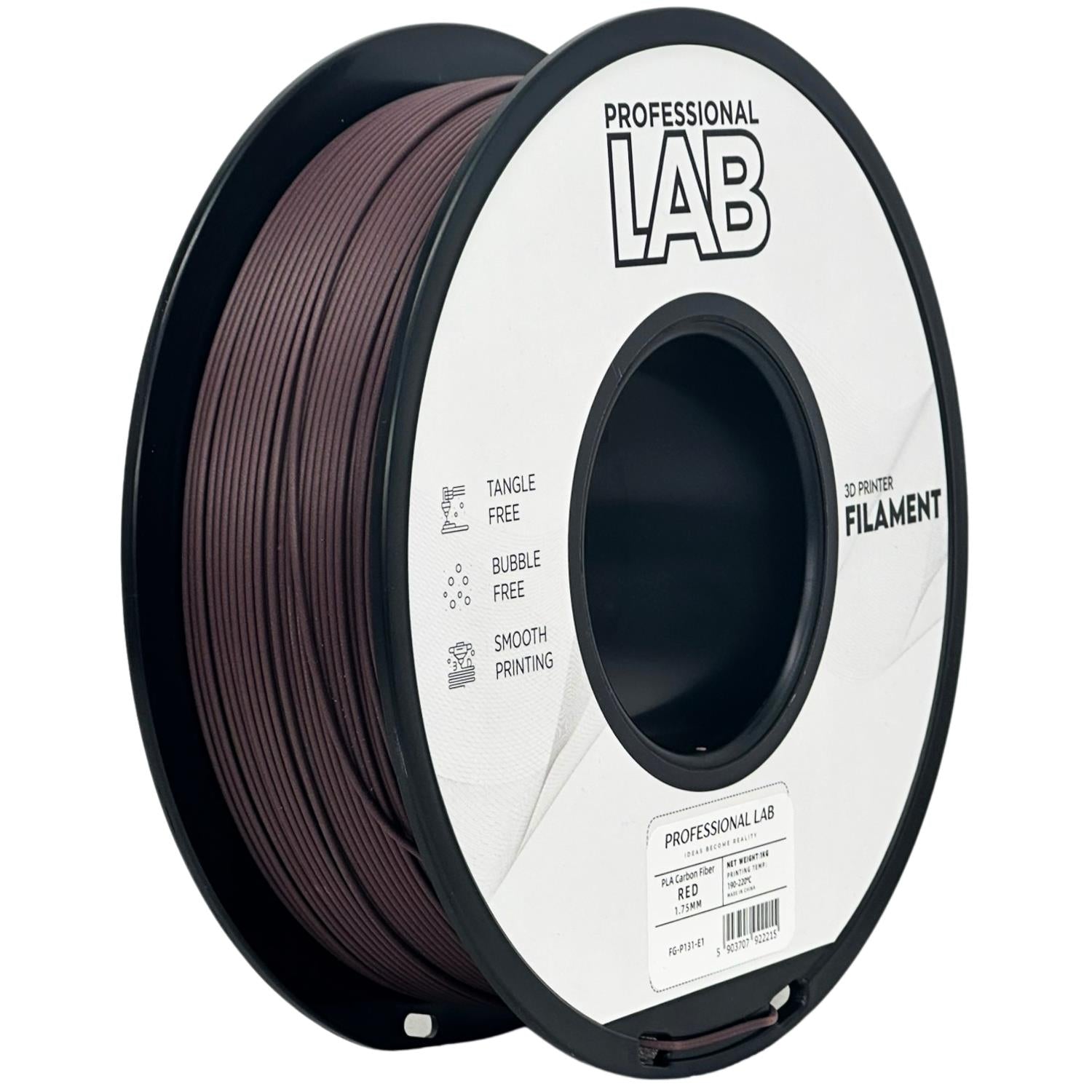 Cívka filamentu PLA-CF červená, Prof. Lab, 1,75 mm