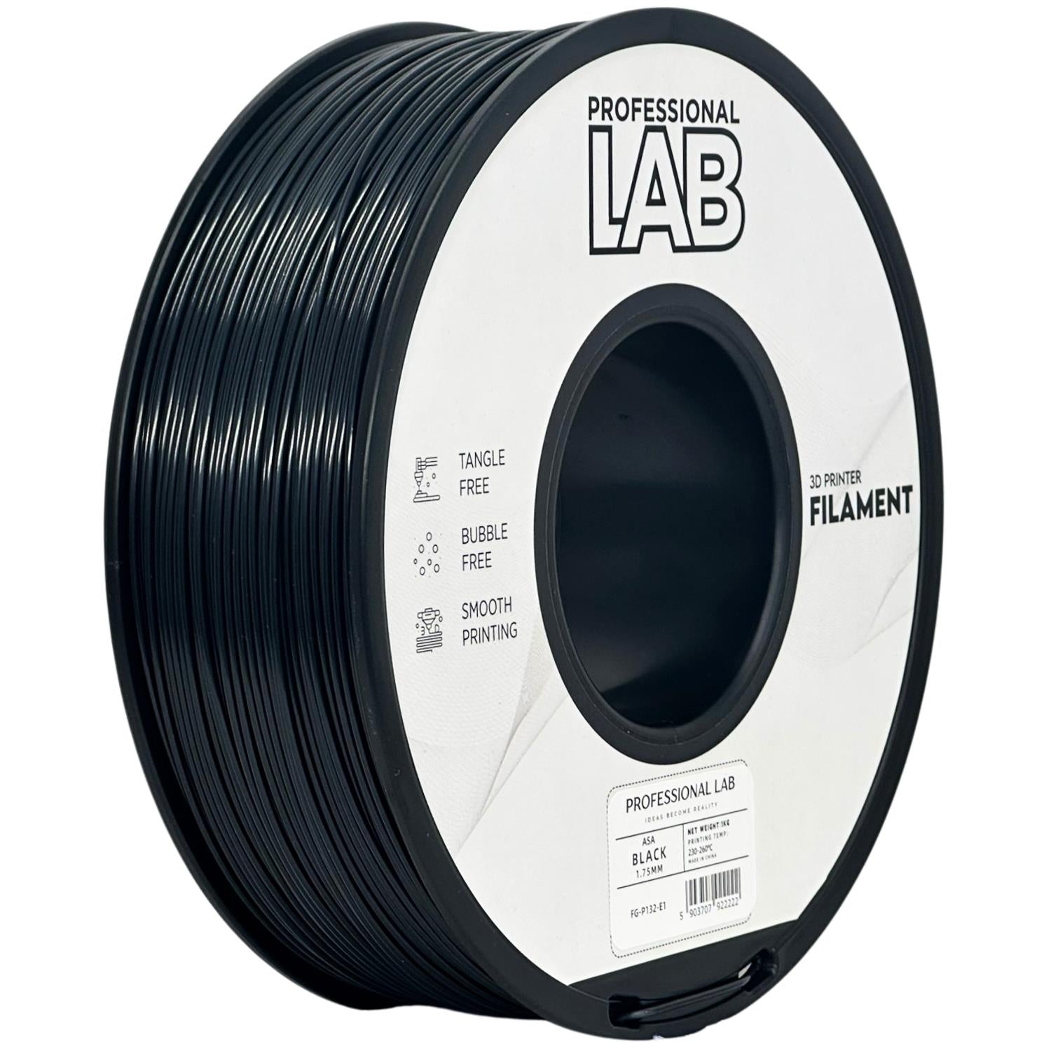 Cívka filamentu ASA černá, Prof. Lab, 1,75 mm