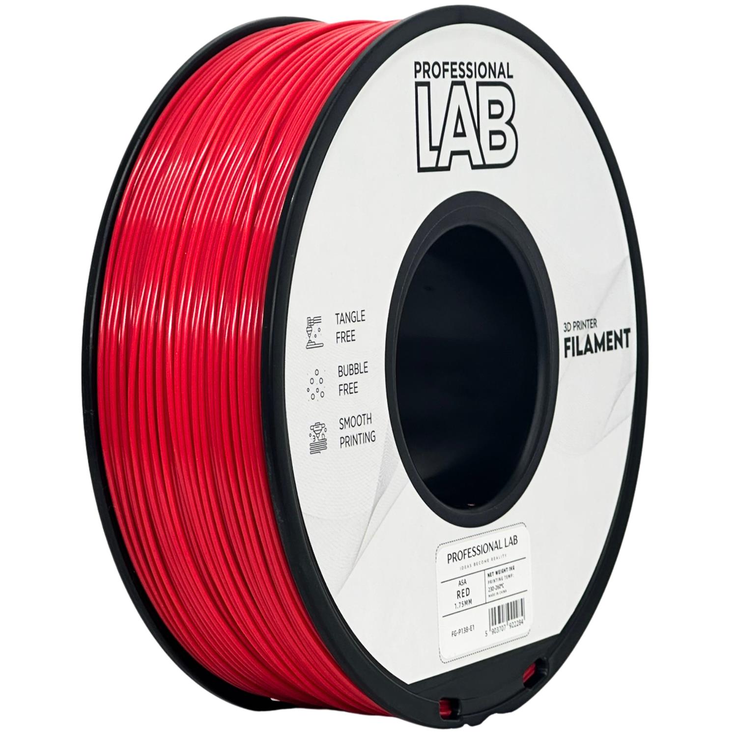 Cívka filamentu ASA červená, Prof. Lab, 1,75 mm