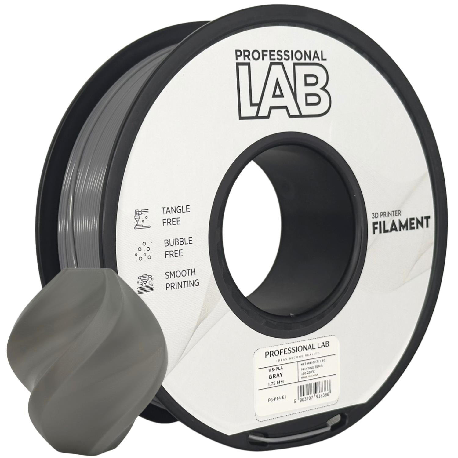Cívka filamentu HS-PLA šedá, Prof. Lab, 1,75 mm