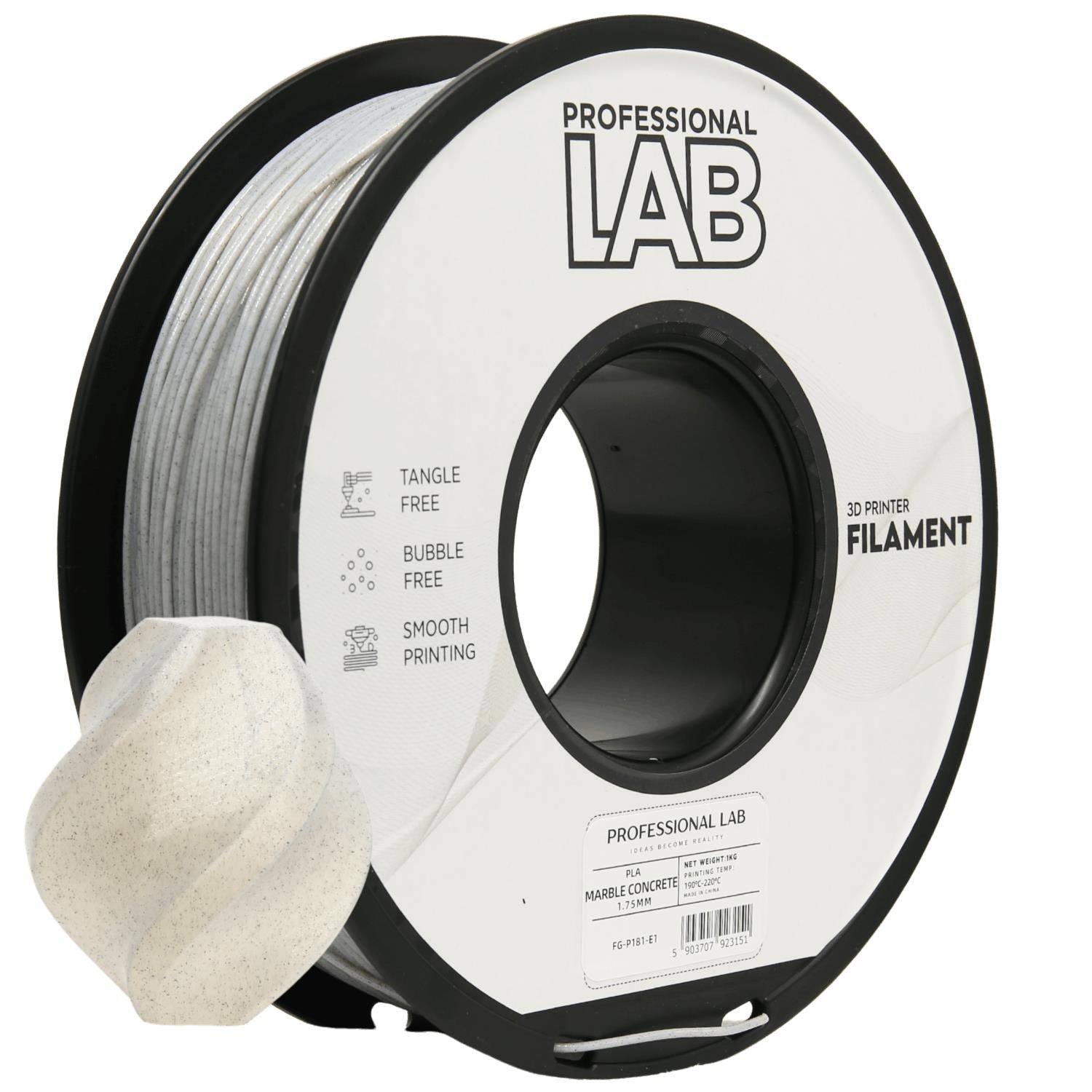 Cívka filamentu PLA mramor betonová, Prof. Lab, 1,75 mm