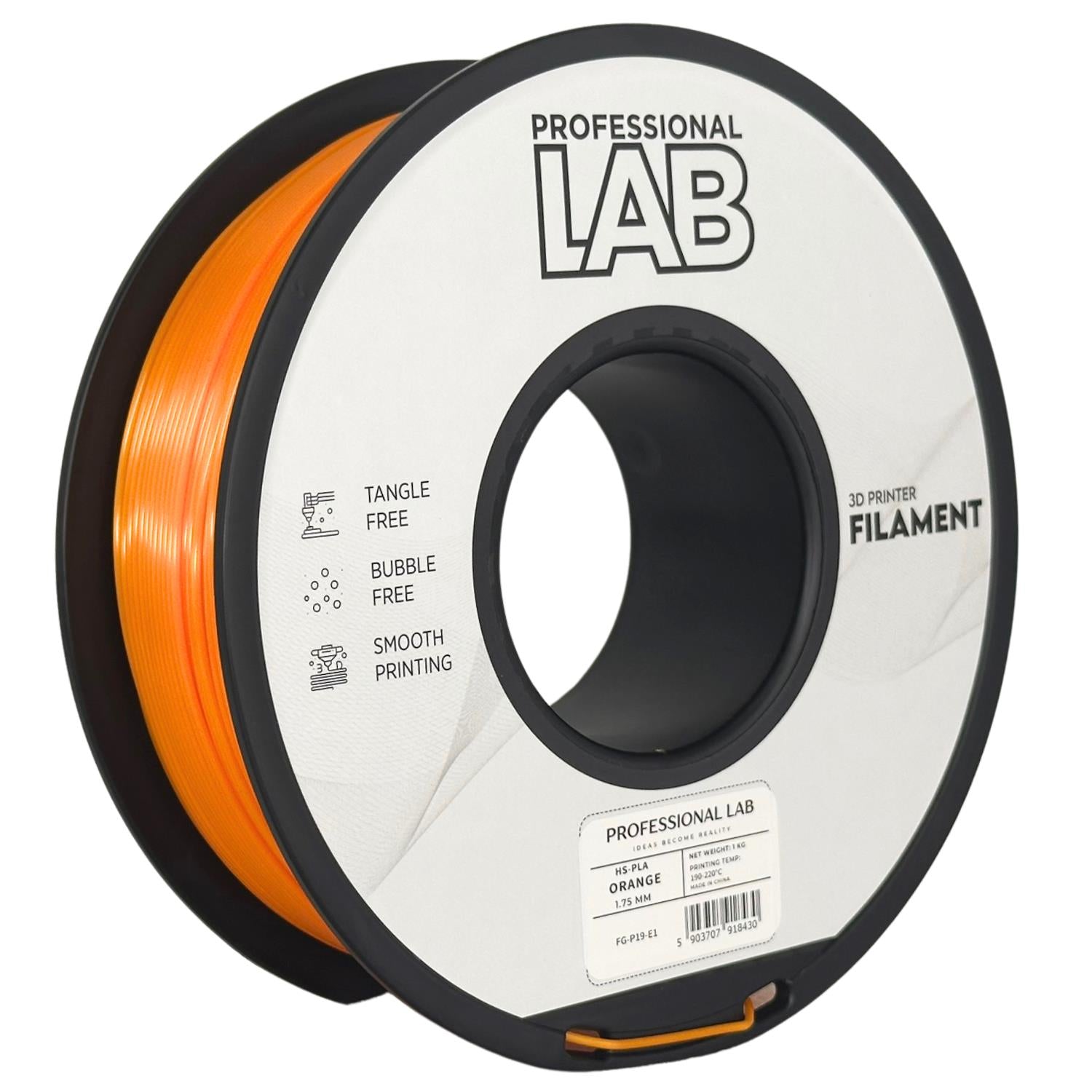 Cívka filamentu HS-PLA oranžová, Prof. Lab, 1,75 mm