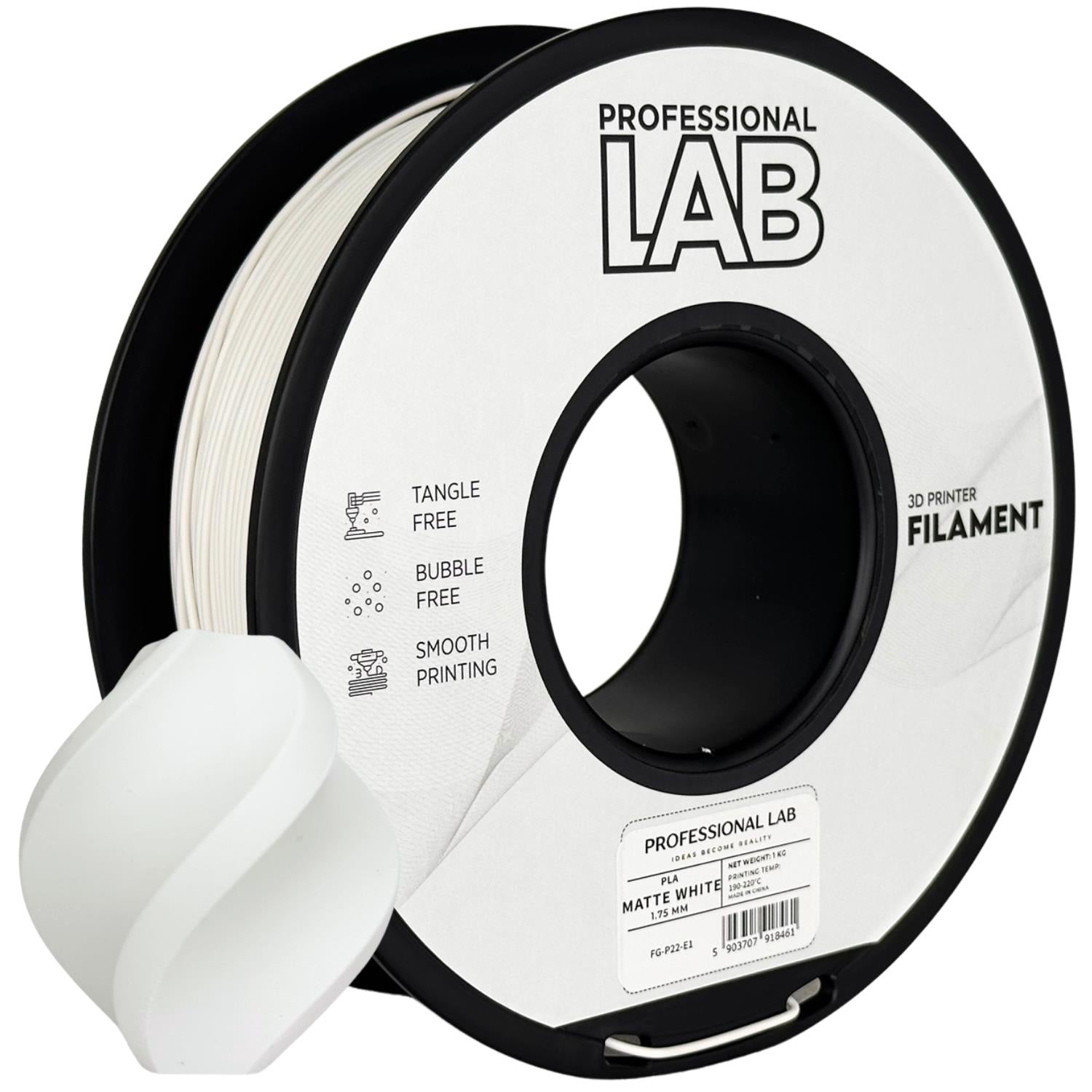 Cívka filamentu PLA matná bílá, Prof. Lab, 1,75 mm