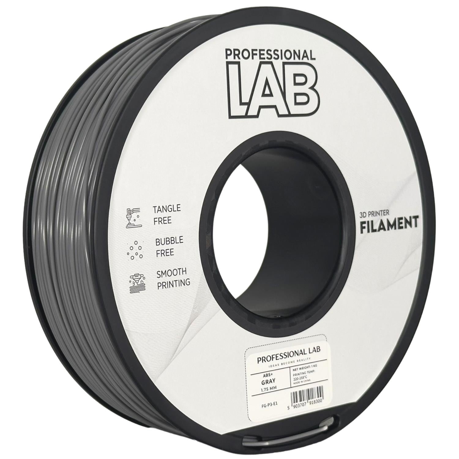 Cívka filamentu ABS+ šedá, Prof. Lab, 1,75 mm