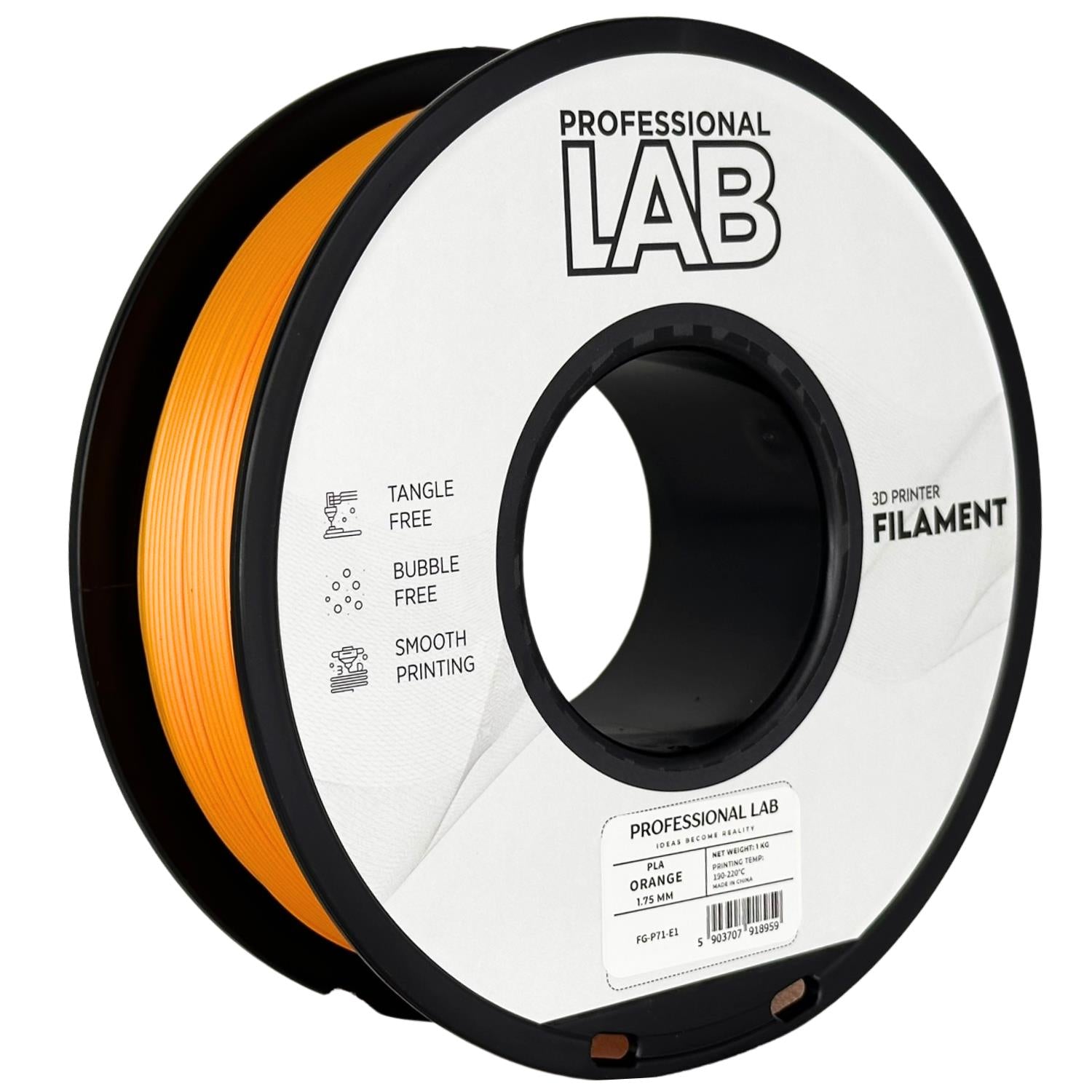 Cívka filamentu PLA oranžová, Prof. Lab, 1,75 mm