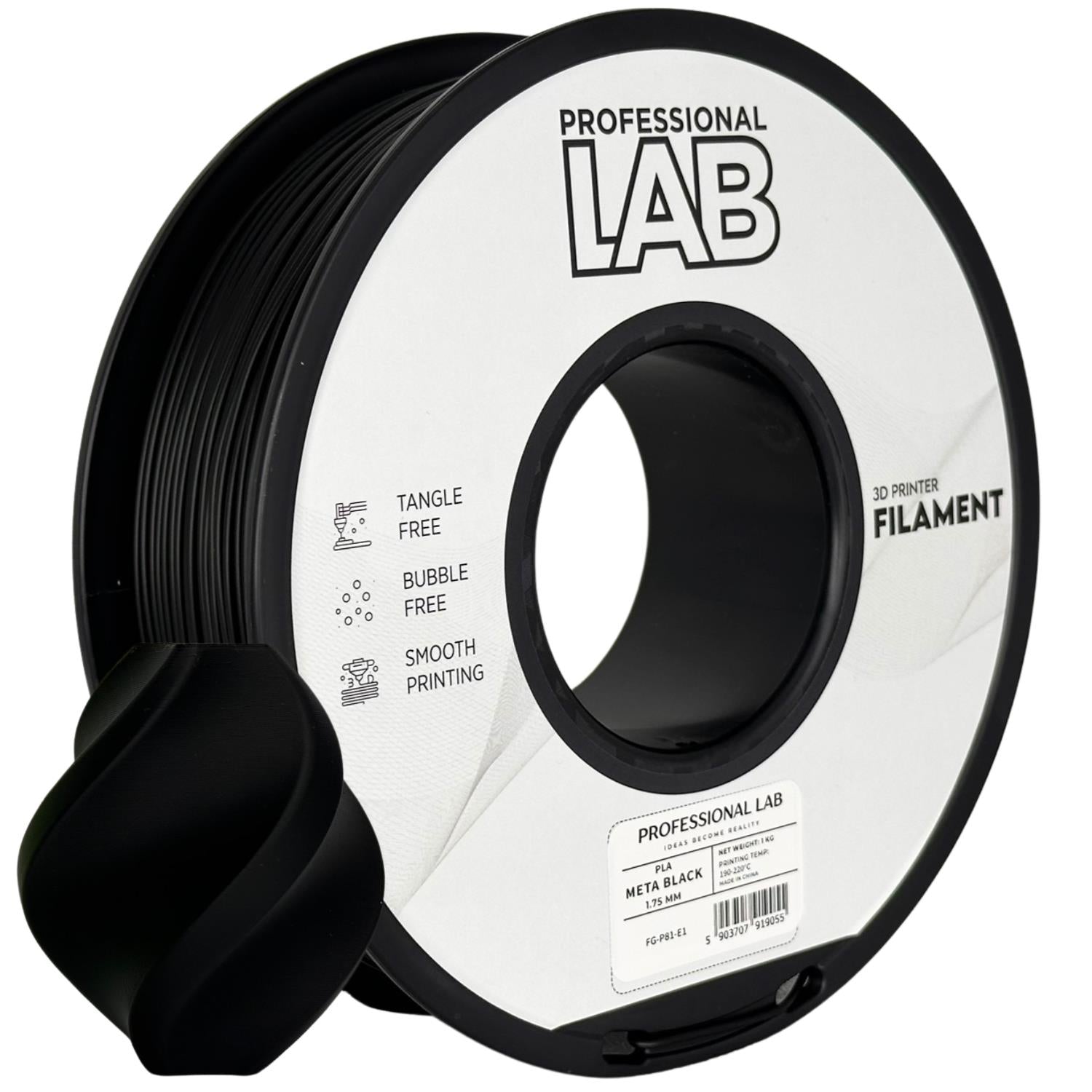 Cívka filamentu PLA META černá, Prof. Lab, 1,75 mm