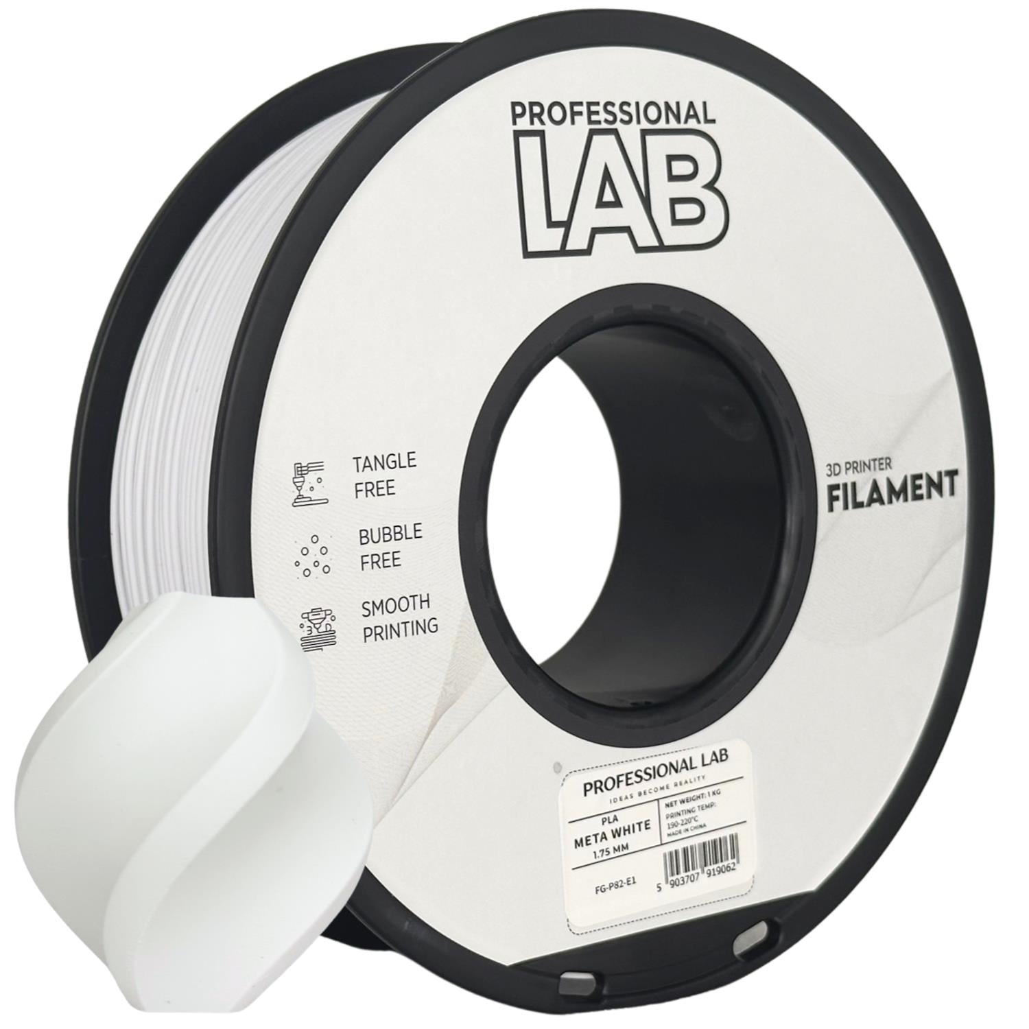 Cívka filamentu PLA META bílá, Prof. Lab, 1,75 mm
