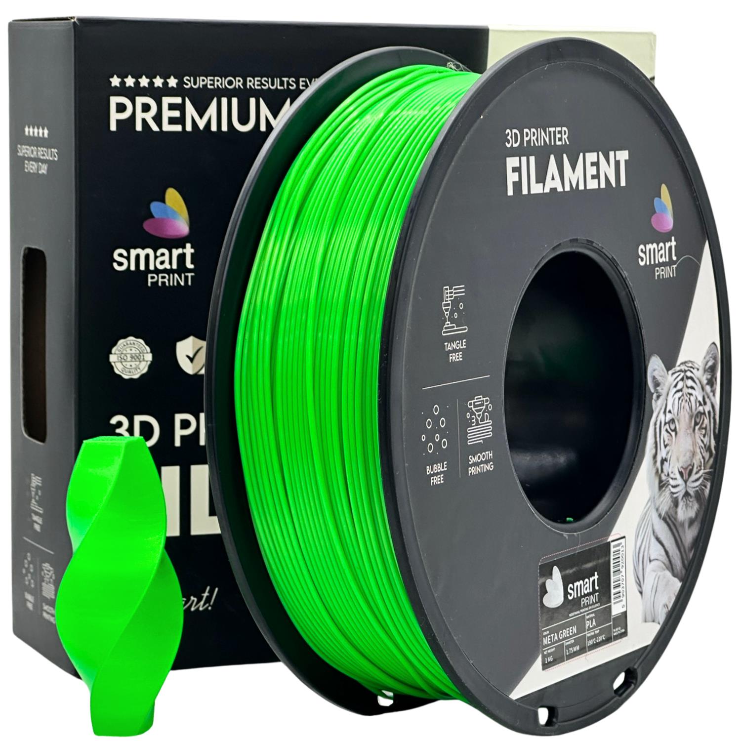 Cívka filamentu PLA META zelená, Smart Print, 1,75 mm