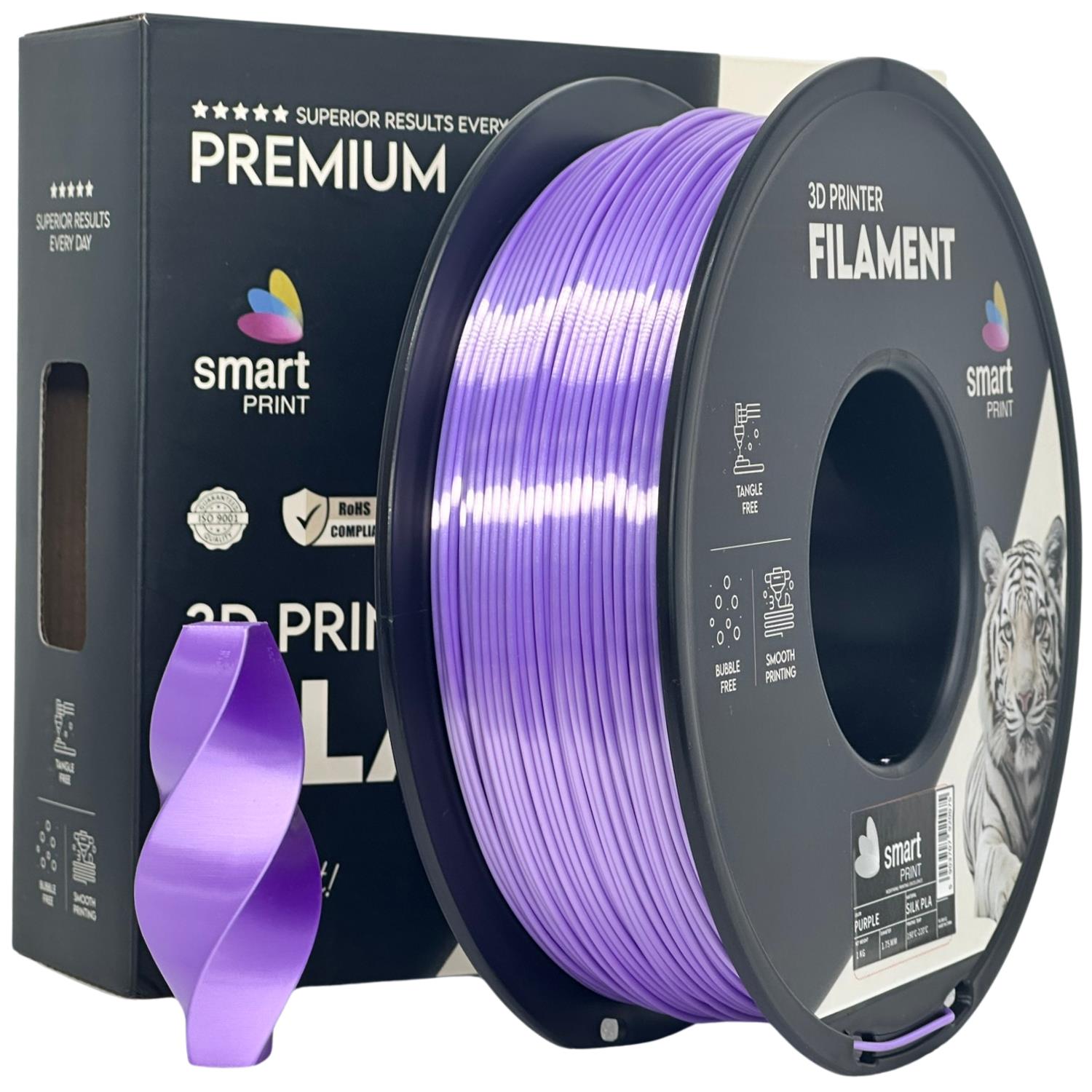 Cívka filamentu Silk PLA fialová, Smart Print, 1,75 mm